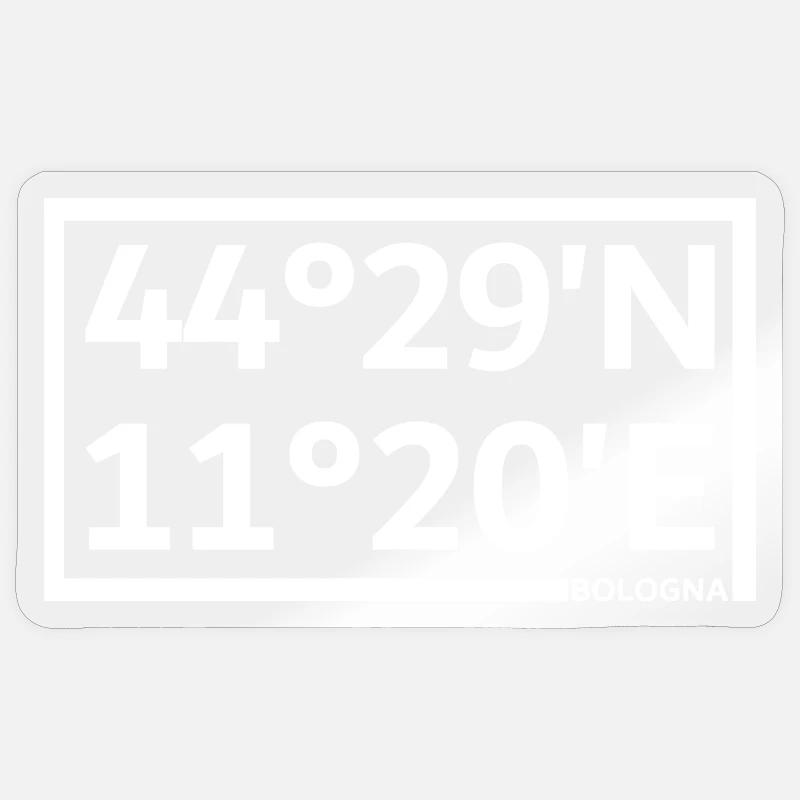 Coordinate di Bologna - Sticker formato S (10 x 10 cm) - trasparente lucido