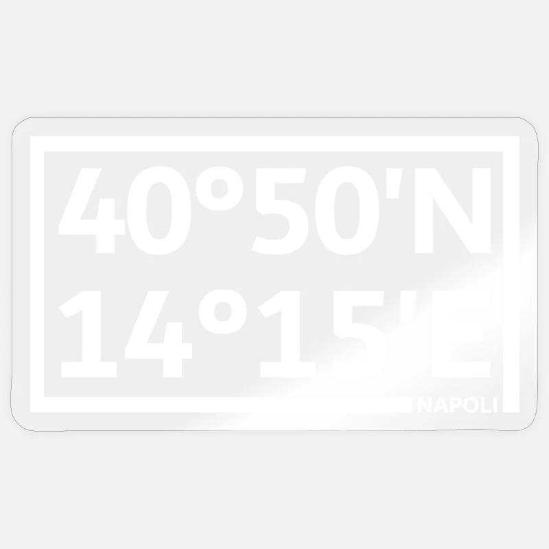 Coordonnées Napoli - Sticker taille S (10 x 10 cm) - brillant transparent