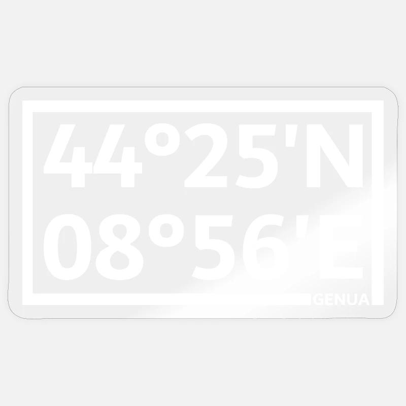 Coordonnées de Gênes - Sticker taille S (10 x 10 cm) - brillant transparent