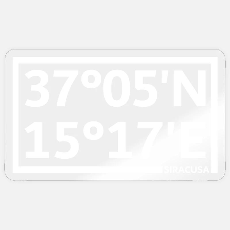 Coordonnées de Syracuse - Sticker taille S (10 x 10 cm) - brillant transparent