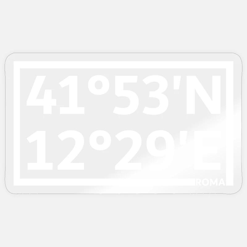 Coordonnées des Roms - Sticker taille S (10 x 10 cm) - brillant transparent