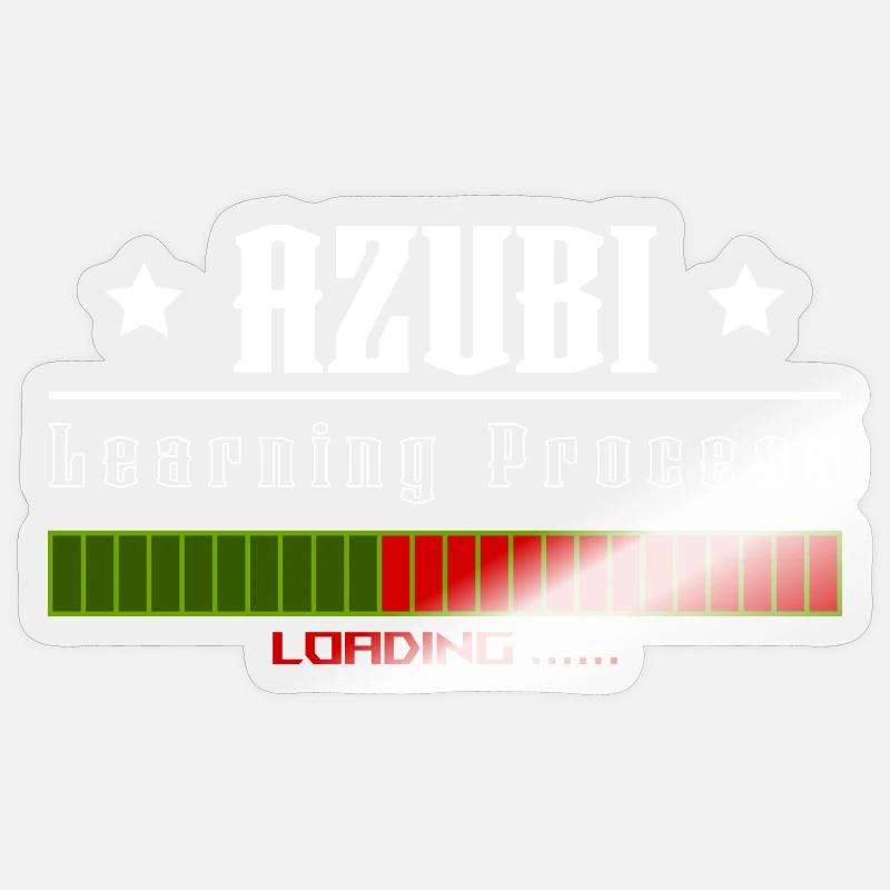 AZUBI learning process loading tshirt Sticker Größe S (10 x 10 cm)