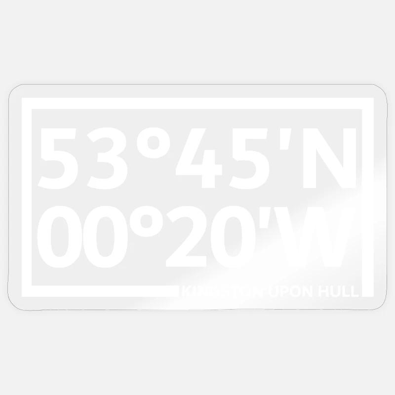 Kingston upon Hull Coordinates - Sticker size S (10 x 10 cm) - transparent glossy