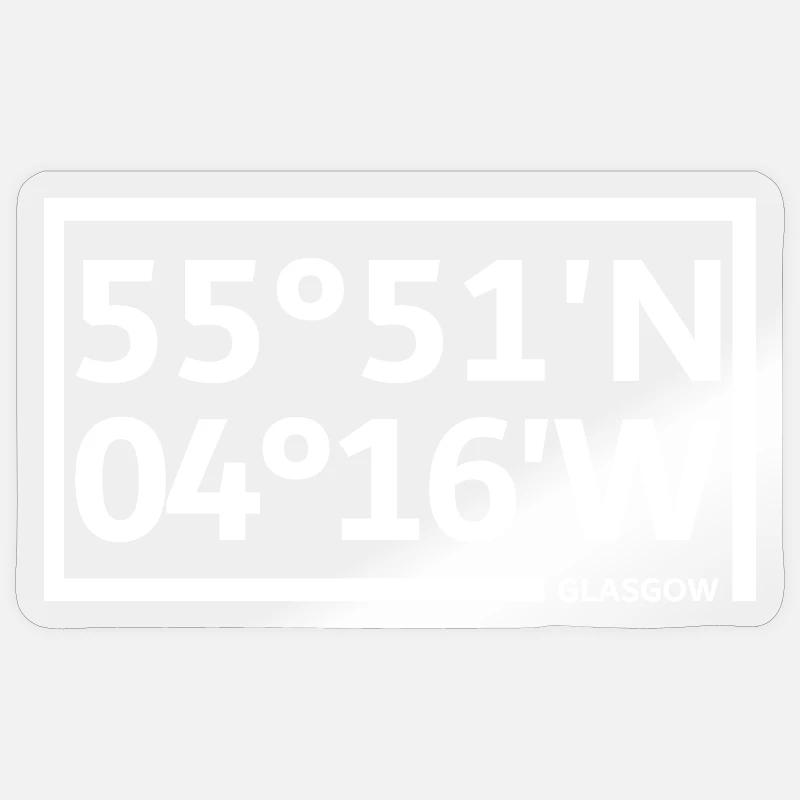 Glasgow Coordinates - Sticker size S (10 x 10 cm) - transparent glossy