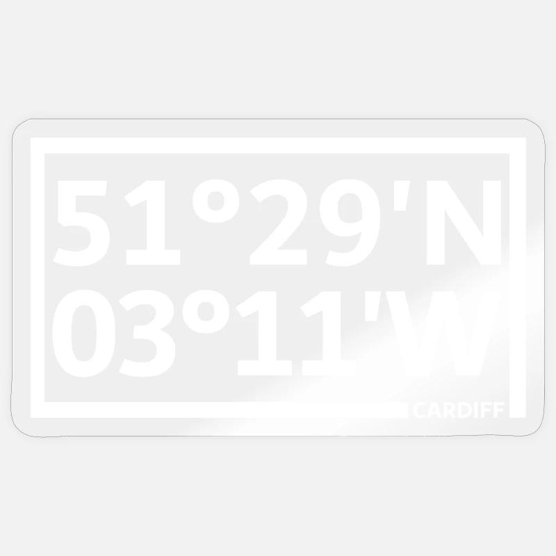 Cardiff Coordinates - Sticker size S (10 x 10 cm) - transparent glossy