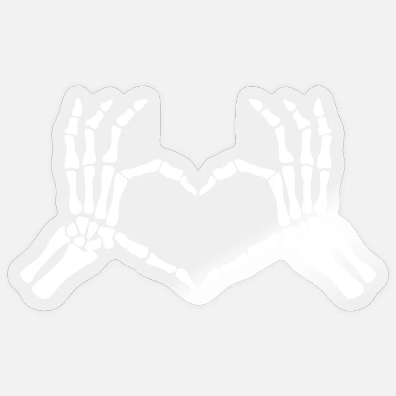skeleton hand - Sticker size S (10 x 10 cm) - transparent glossy
