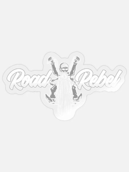 Road Rebel grau - Sticker Größe S (10 x 10 cm) - Transparent glänzend