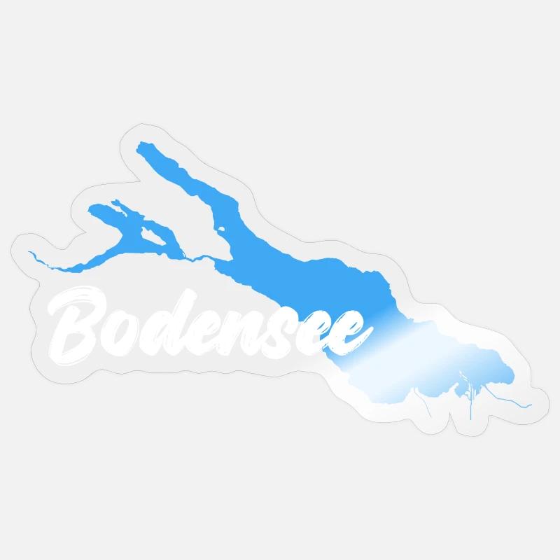 Lac de Constance blanc - Sticker taille S (10 x 10 cm) - brillant transparent