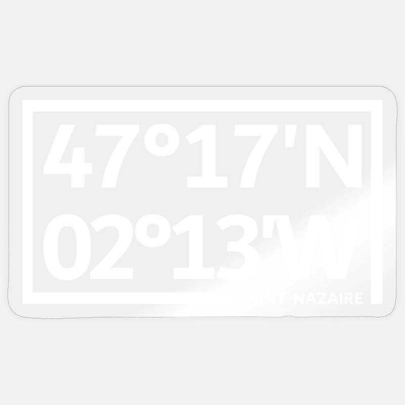 Saint-Nazaire coordinates - Sticker size S (10 x 10 cm) - transparent glossy