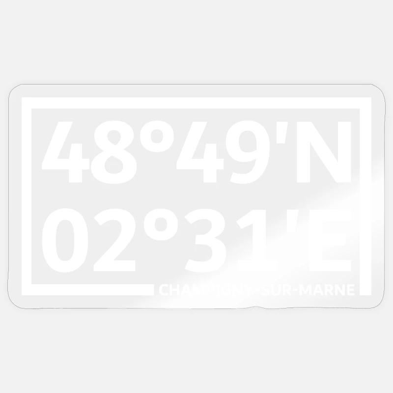 Champigny-sur-Marne coordinates Sticker size S (10 x 10 cm)