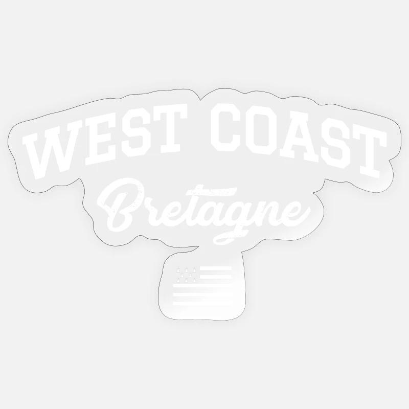WEST COAST Bretagne drapeau - Sticker taille S (10 x 10 cm) - brillant transparent