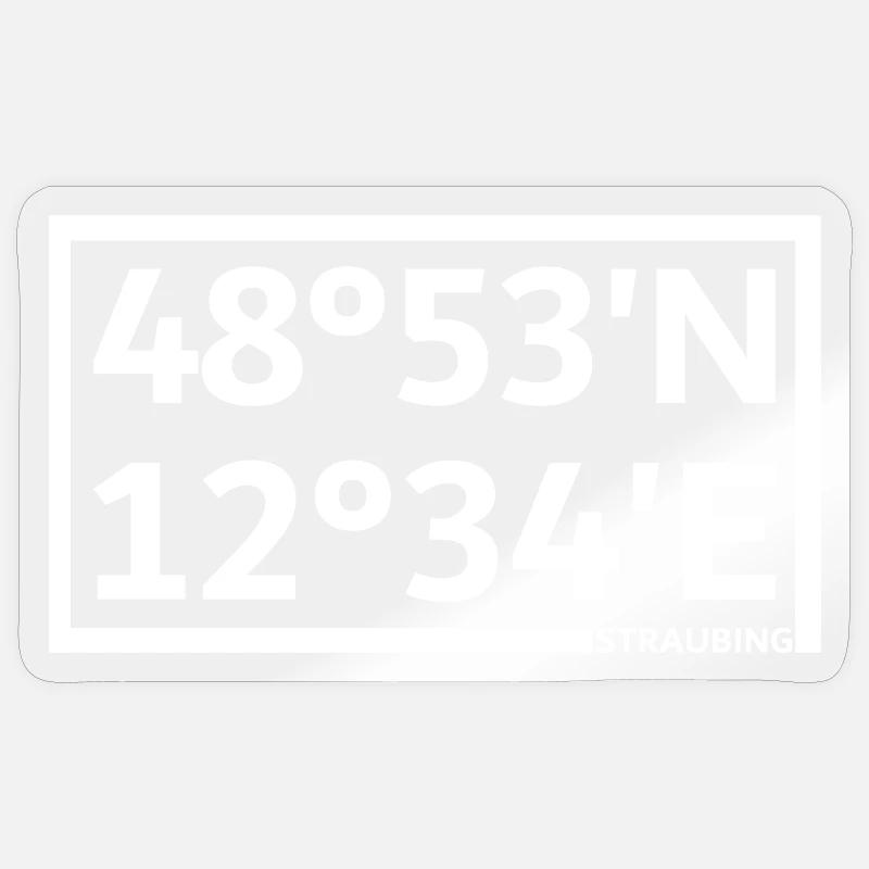 Coordonnées de Straubing - Sticker taille S (10 x 10 cm) - brillant transparent