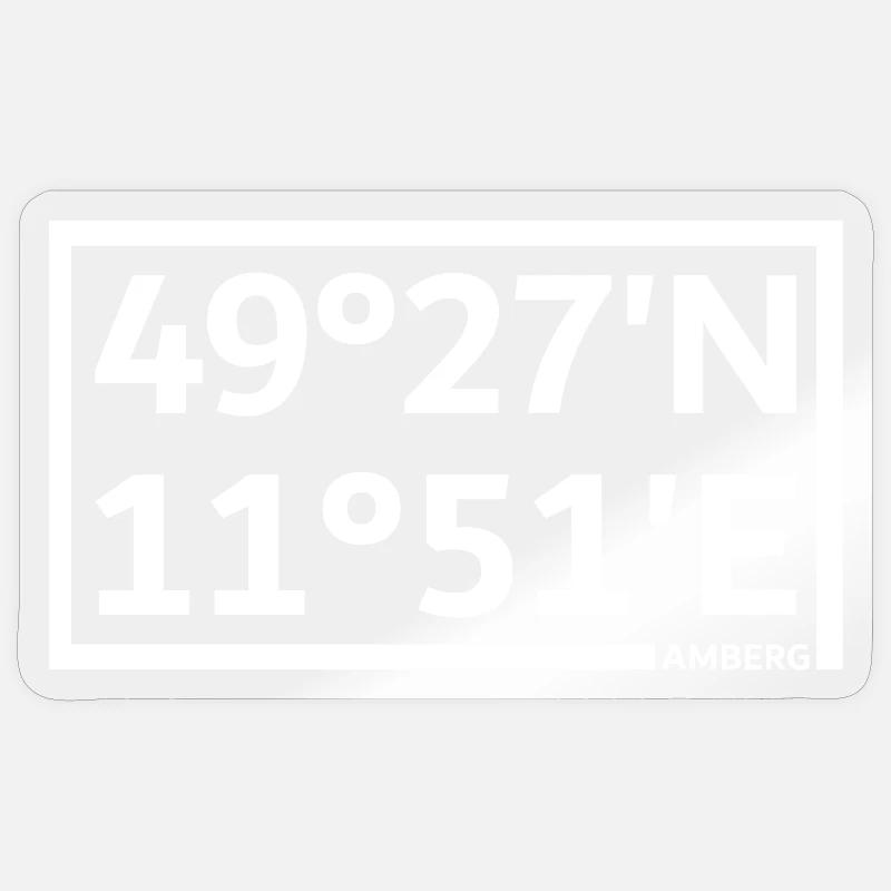 Coordonnées d’Amberg - Sticker taille S (10 x 10 cm) - brillant transparent