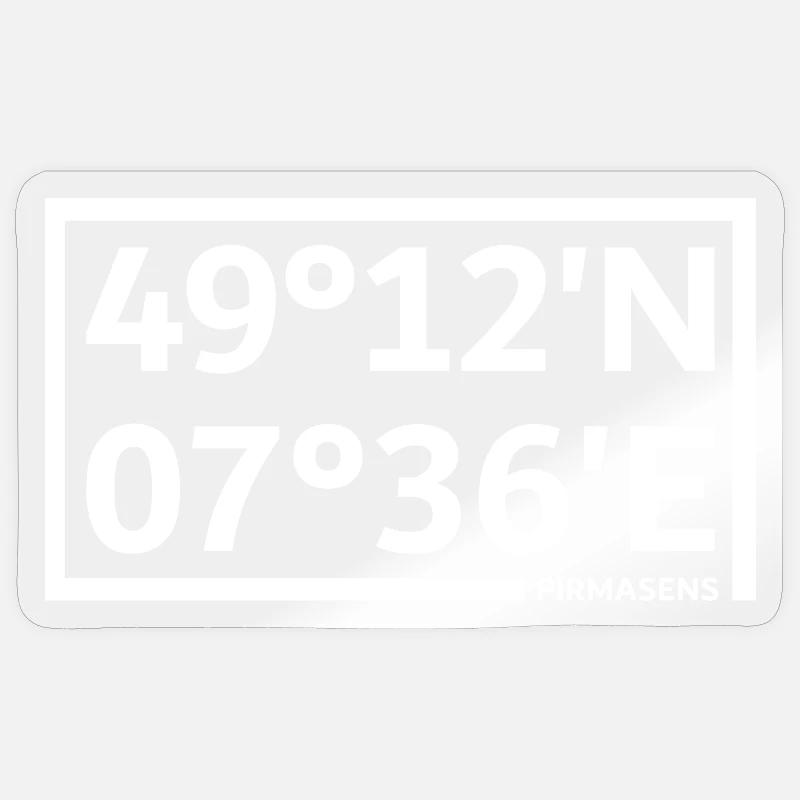 Coordonnées de Pirmasens - Sticker taille S (10 x 10 cm) - brillant transparent