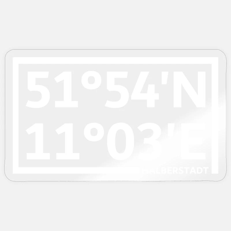 Coordonnées de Halberstadt - Sticker taille S (10 x 10 cm) - brillant transparent