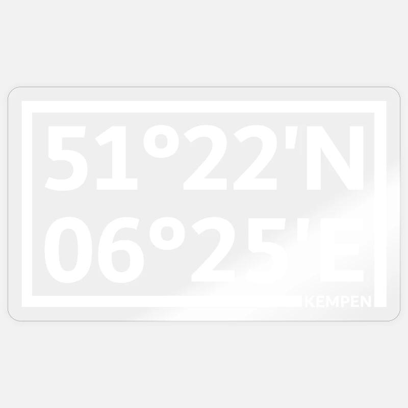 Coordonnées de Campine - Sticker taille S (10 x 10 cm) - brillant transparent