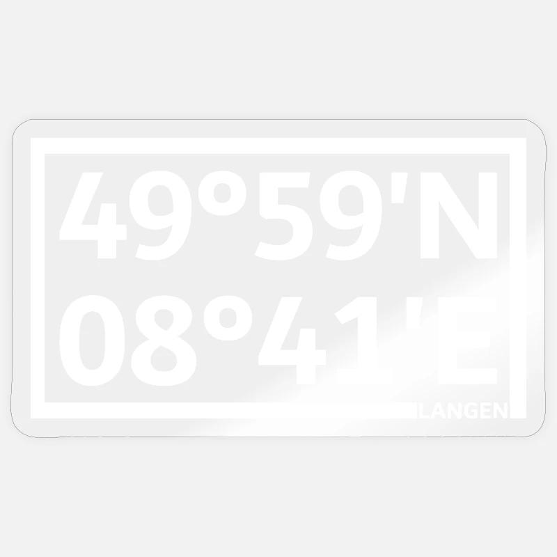 Long coordinates Sticker size S (10 x 10 cm)