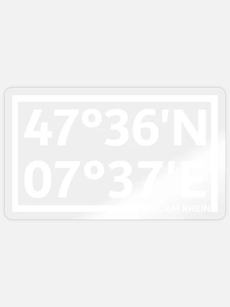 Weil am Rhein Koordinaten - Sticker Größe S (10 x 10 cm) - Transparent glänzend