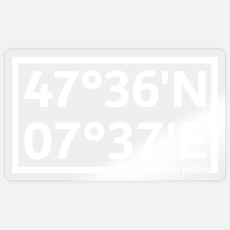 Weil am Rhein coordinates Sticker size S (10 x 10 cm)