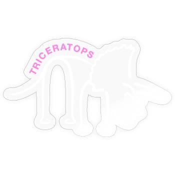 Dinosaurier Triceratops Dino Liniengrafik - Sticker Größe S (10 x 10 cm) - Transparent glänzend - Vorne