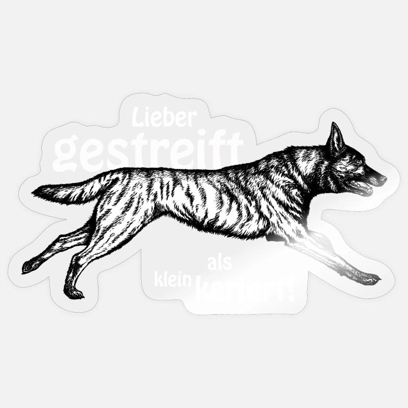 Mieux rayé que petit - blanc - Sticker taille S (10 x 10 cm) - brillant transparent