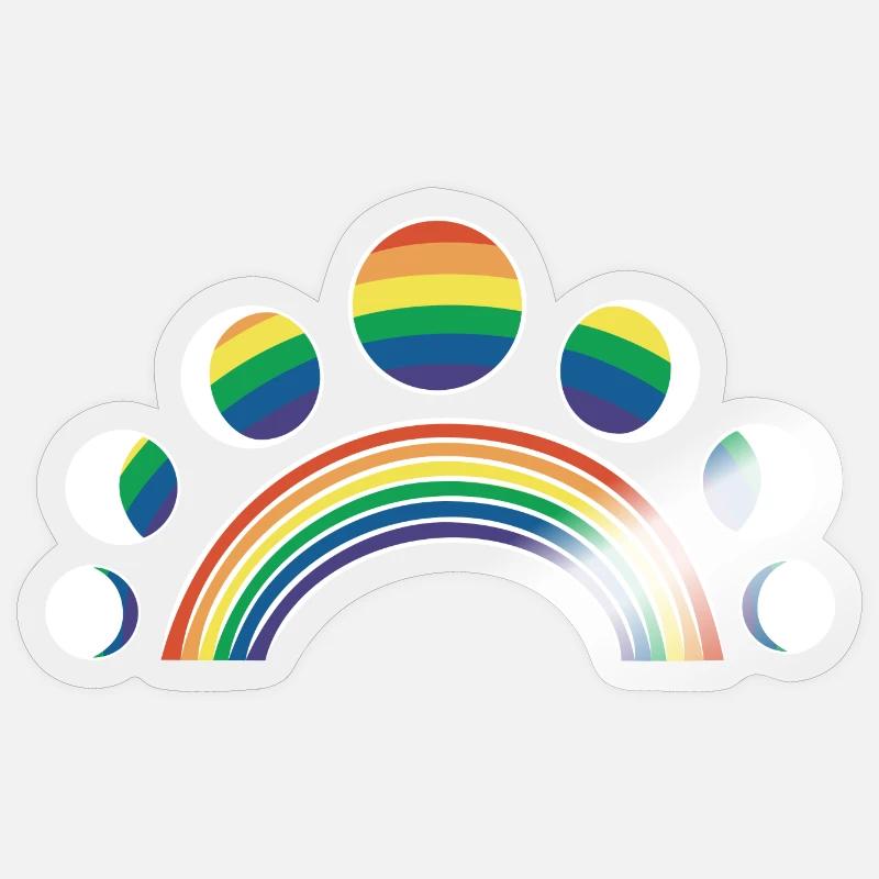 LGBT Moon Phases Moons Rainbows Sticker size S (10 x 10 cm)