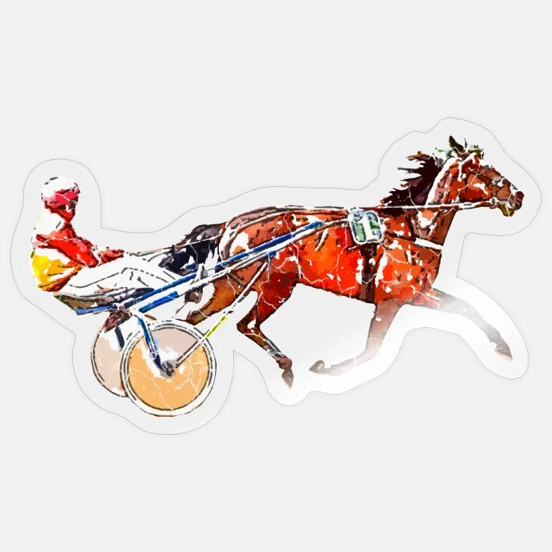 Course de trot - Sticker taille S (10 x 10 cm) - brillant transparent