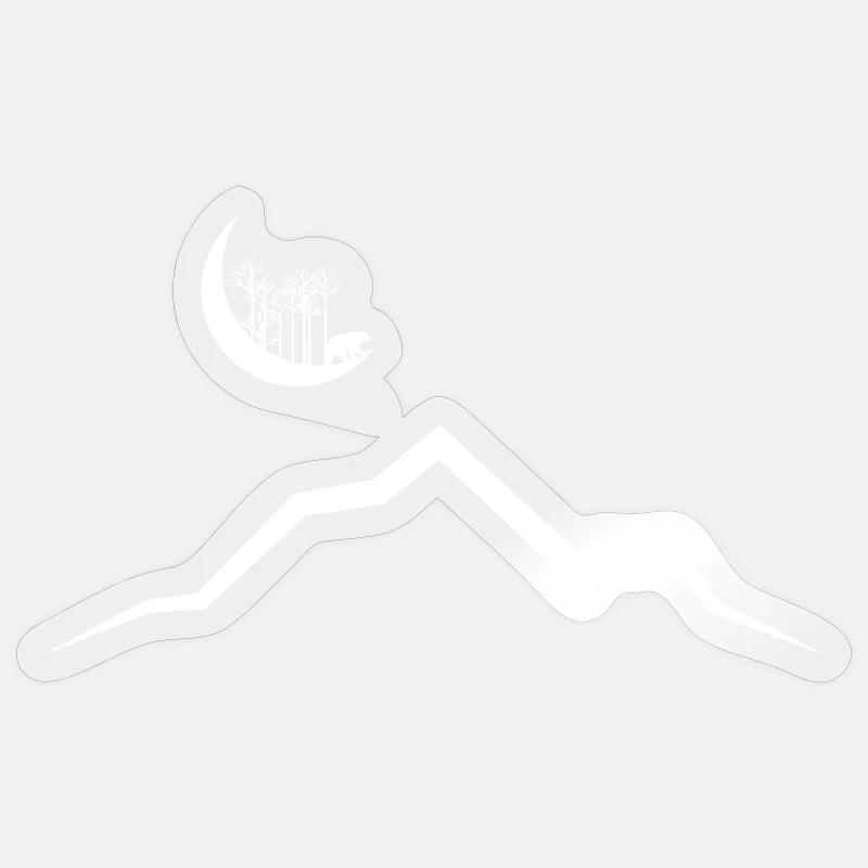 Bear Mountains Moon - Sticker size S (10 x 10 cm) - transparent glossy