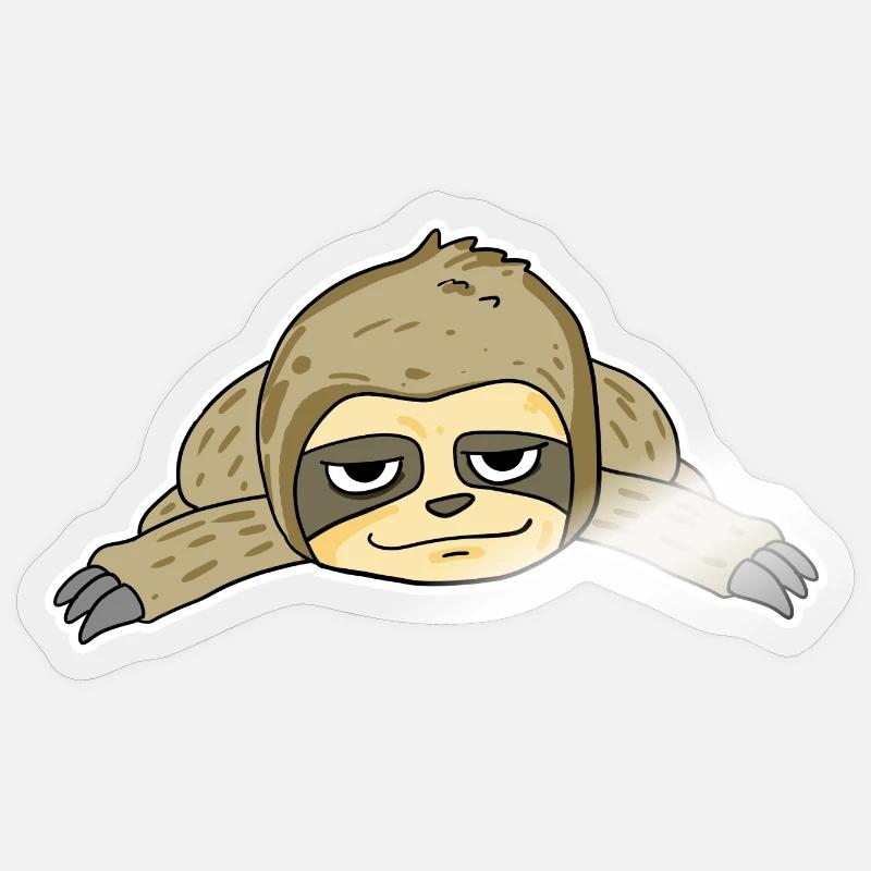 Sloth - Sticker size S (10 x 10 cm) - transparent glossy
