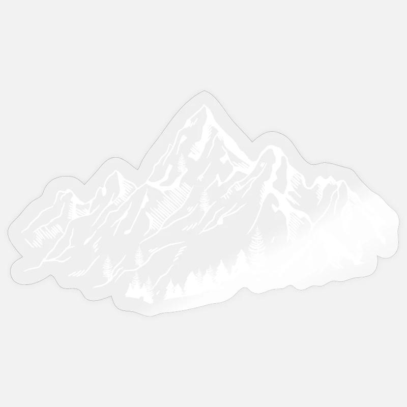 Montagnes - Sticker taille S (10 x 10 cm) - brillant transparent