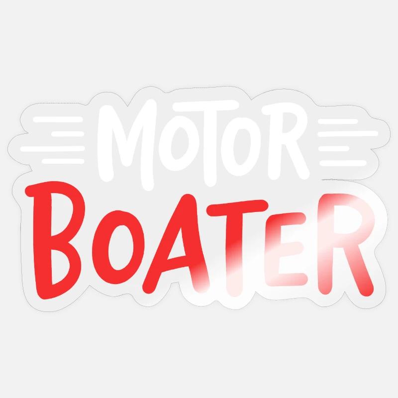 Motorbootfahrer - Sticker Größe S (10 x 10 cm) - Transparent glänzend