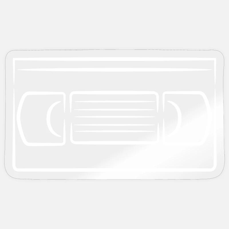 Cassette vidéo - Sticker taille S (10 x 10 cm) - brillant transparent