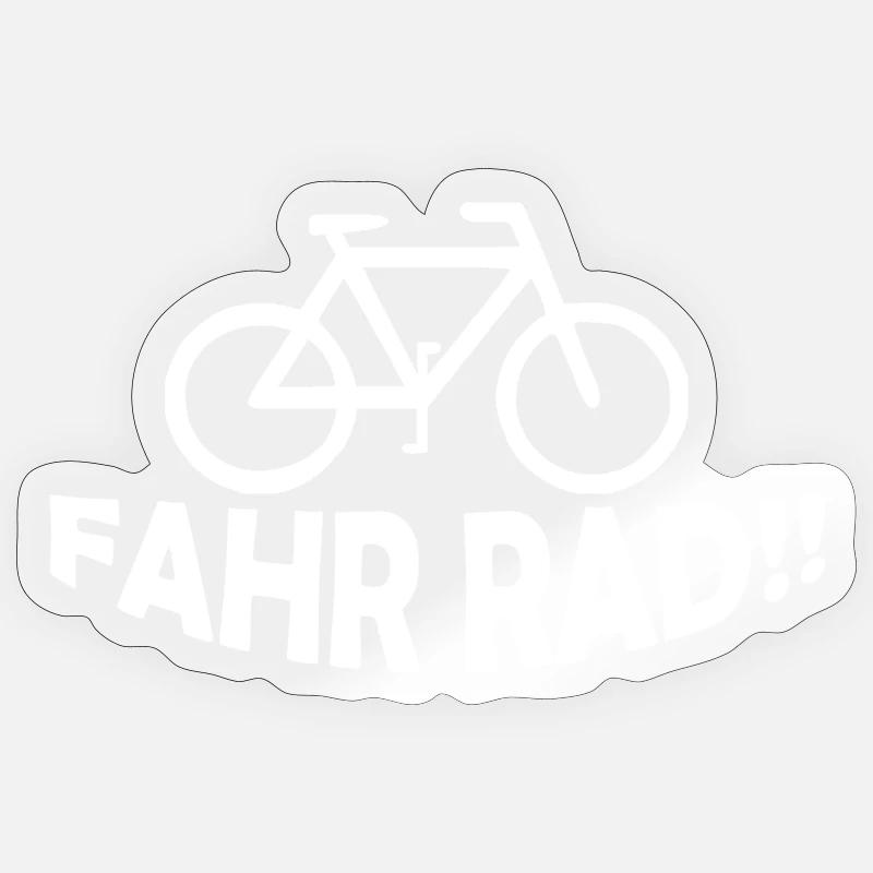 FAHR RAD - Sticker Größe S (10 x 10 cm) - Transparent glänzend