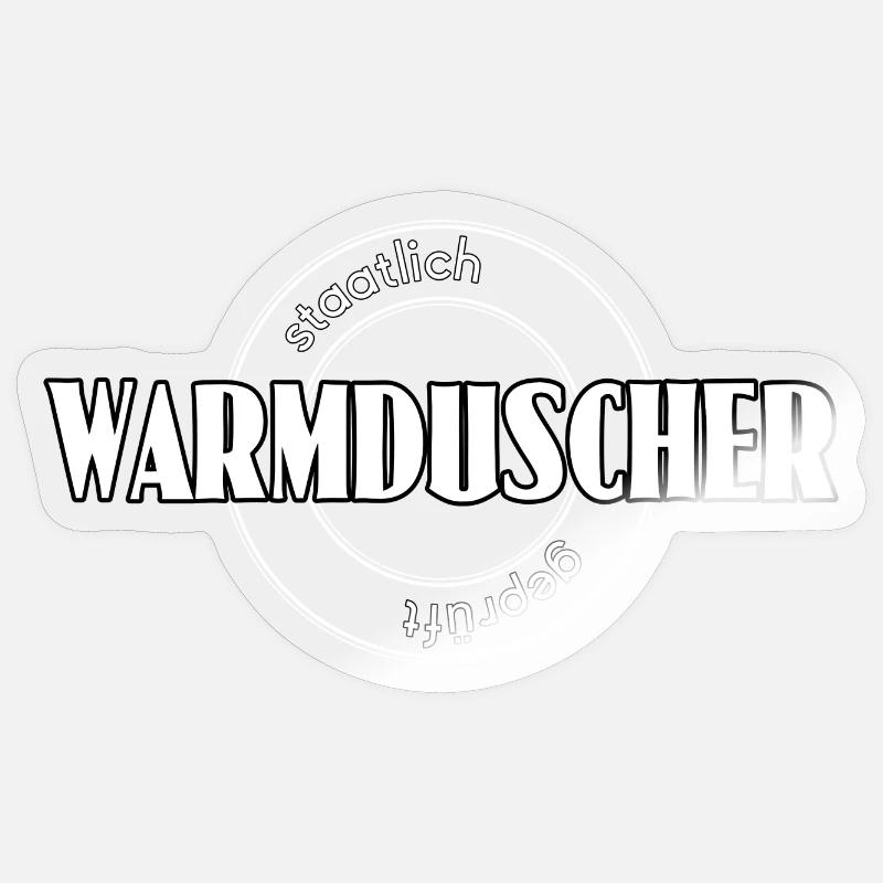 Warmduscher - Sticker Größe S (10 x 10 cm) - Transparent glänzend