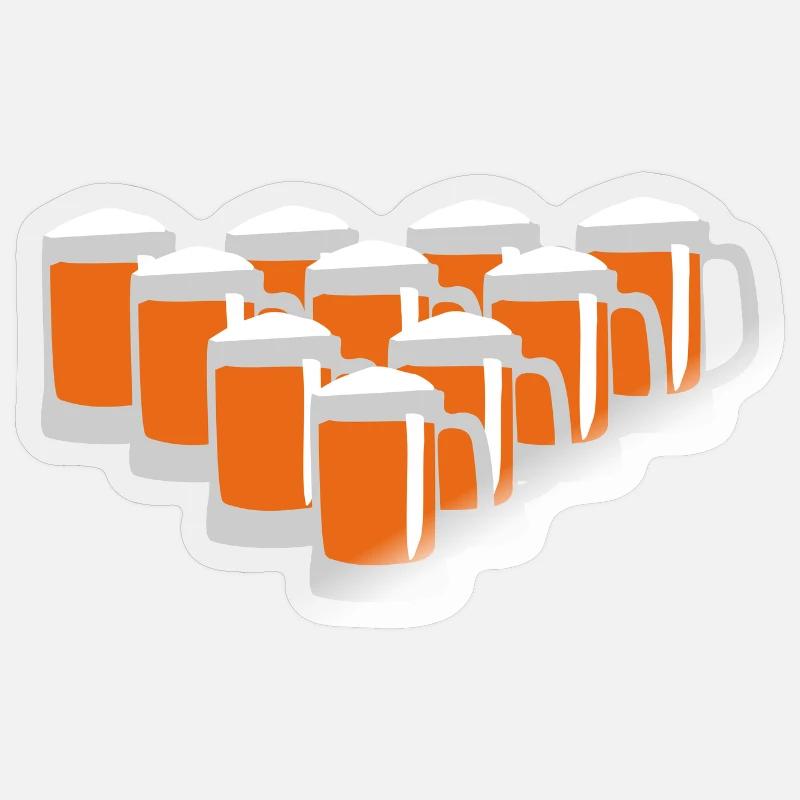 Bier Bowling Neun Sticker Größe S (10 x 10 cm)