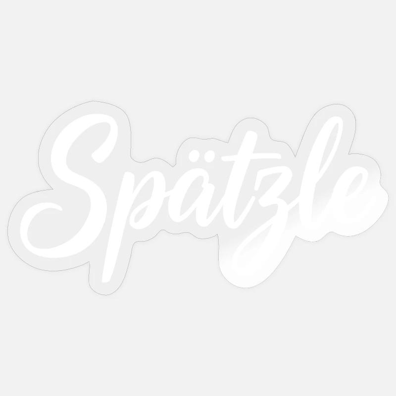 Spätzle - Sticker Größe S (10 x 10 cm) - Transparent glänzend