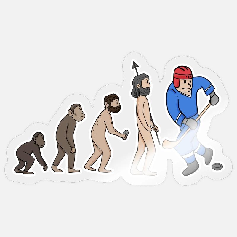 Evolution Eishockeyspieler  Sticker Größe S (10 x 10 cm)