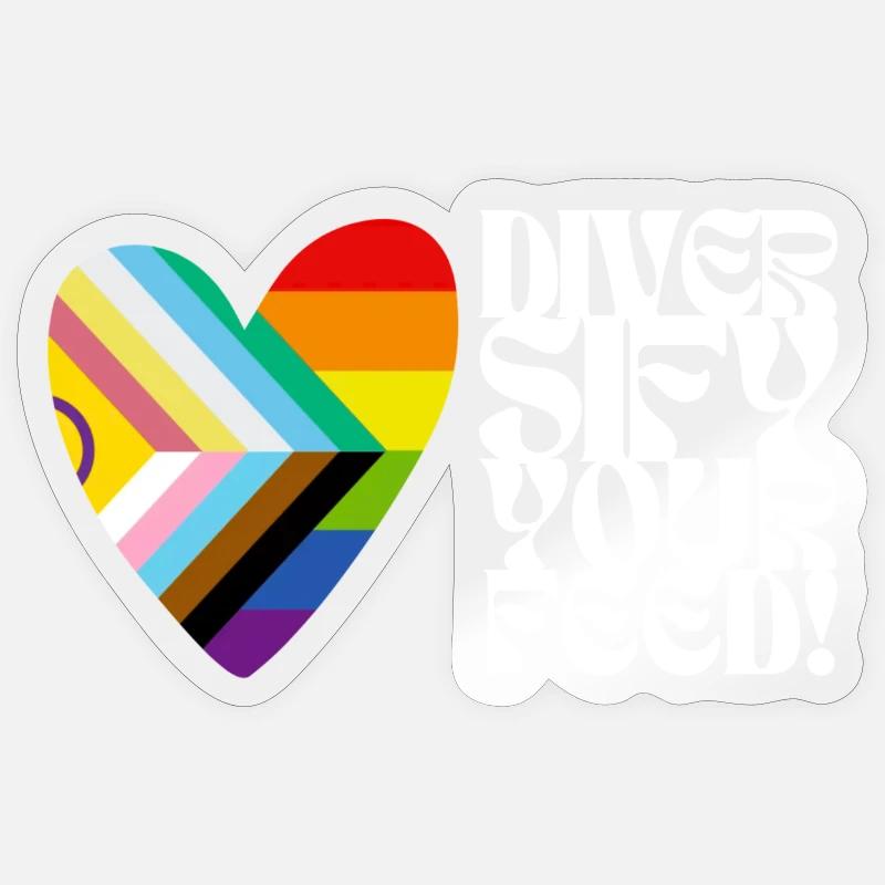 🌈♿ Diversify Your Feed–Progress Pride&Disability Sticker Größe S (10 x 10 cm)