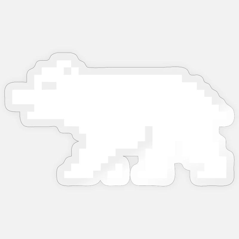 8bit pixel bär - Sticker Größe S (10 x 10 cm) - Transparent glänzend