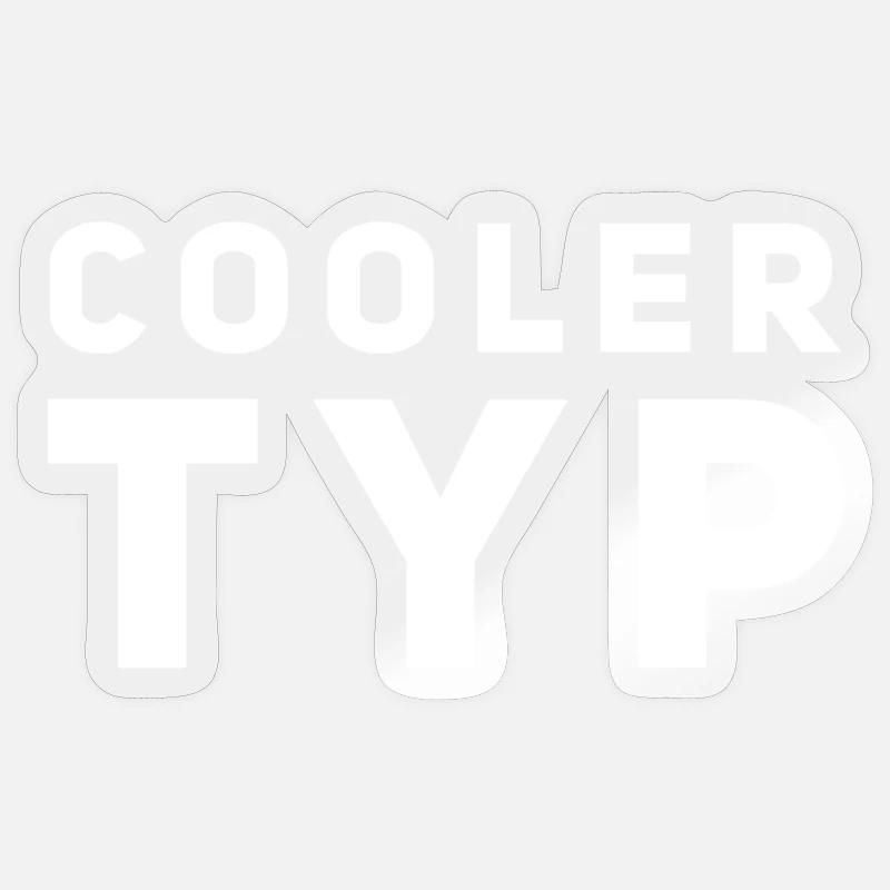 So sieht ein cooler Typ aus - Sticker Größe S (10 x 10 cm) - Transparent glänzend