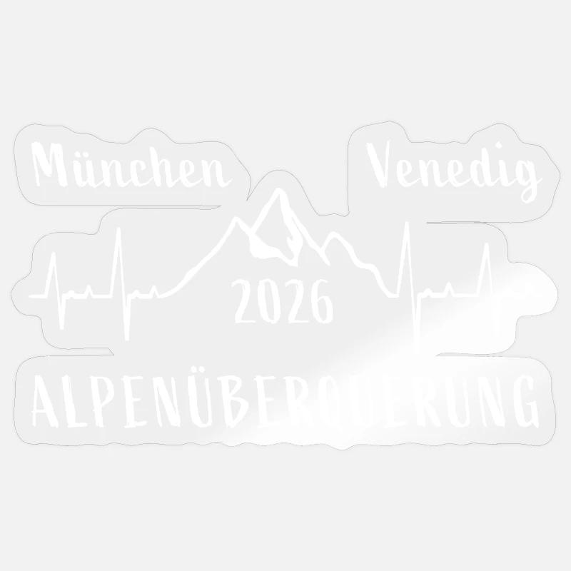 Alpenüberquerung E5 2026 München Venedig Sticker Größe S (10 x 10 cm)
