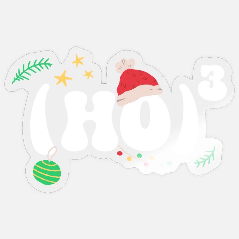 (HO)3 - Hohoho - Christmas Math - Sticker size S (10 x 10 cm) - transparent glossy