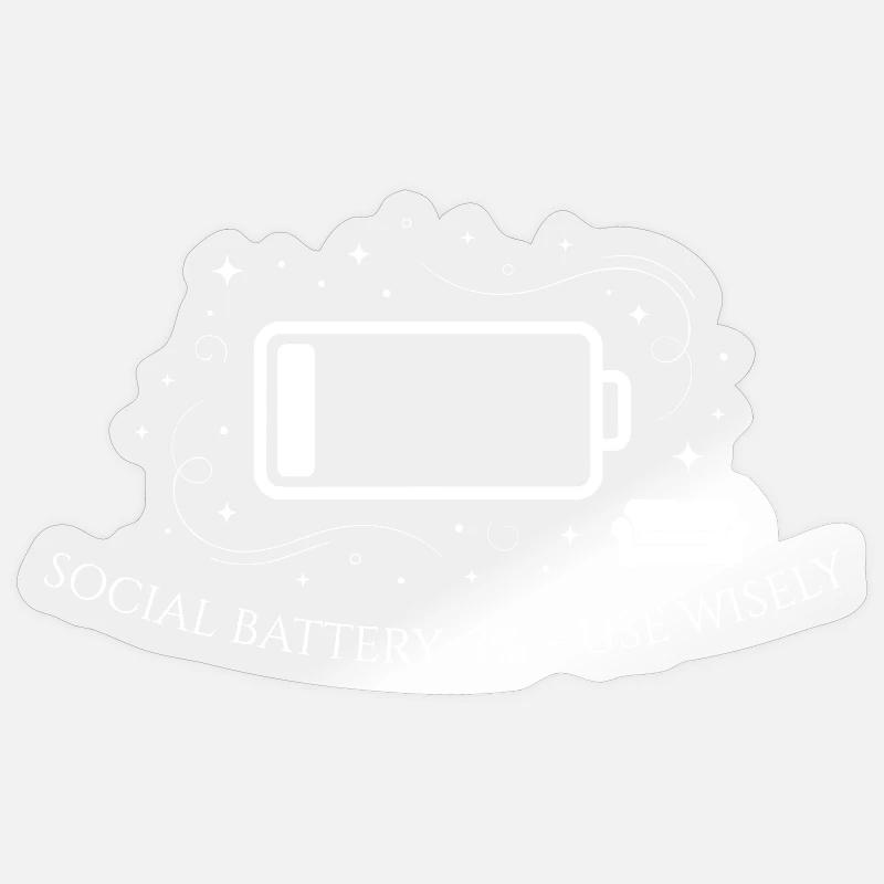 Social Battery Low Sofa - Sticker Größe S (10 x 10 cm) - Transparent glänzend