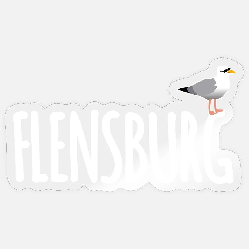Flensburg Möwe Sticker Größe S (10 x 10 cm)