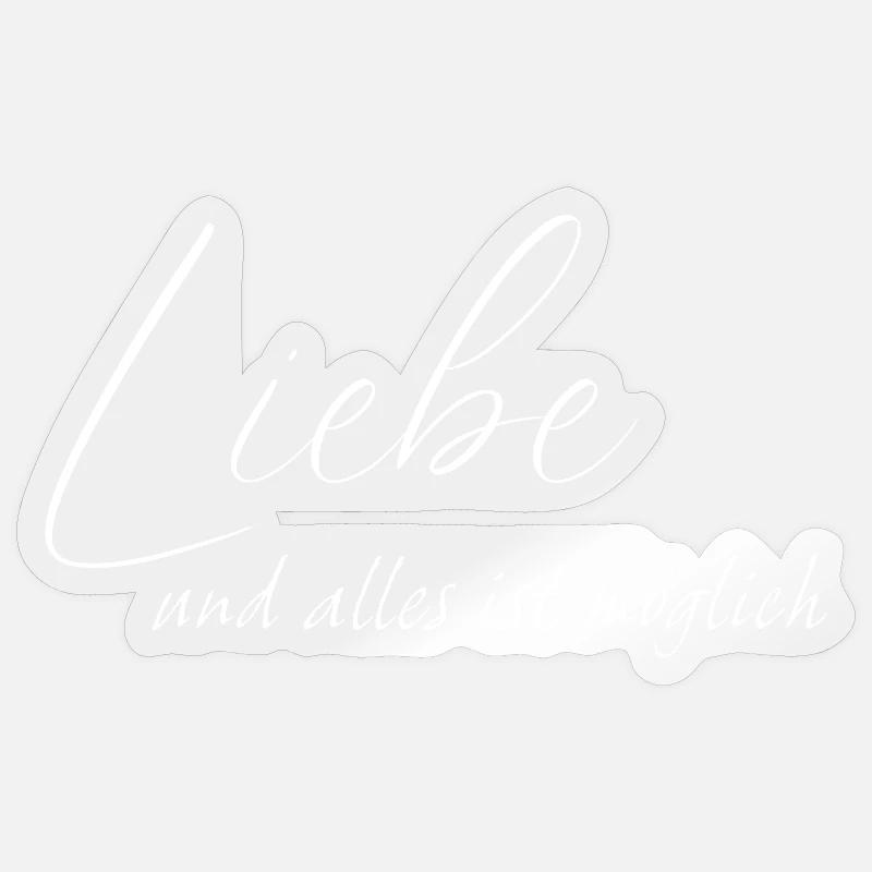 L’amour et tout est possible - Sticker taille S (10 x 10 cm) - brillant transparent