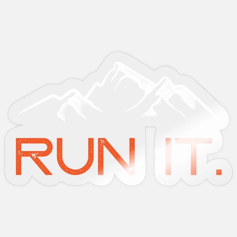 Ultra Running - Run It! - Sticker size S (10 x 10 cm) - transparent glossy