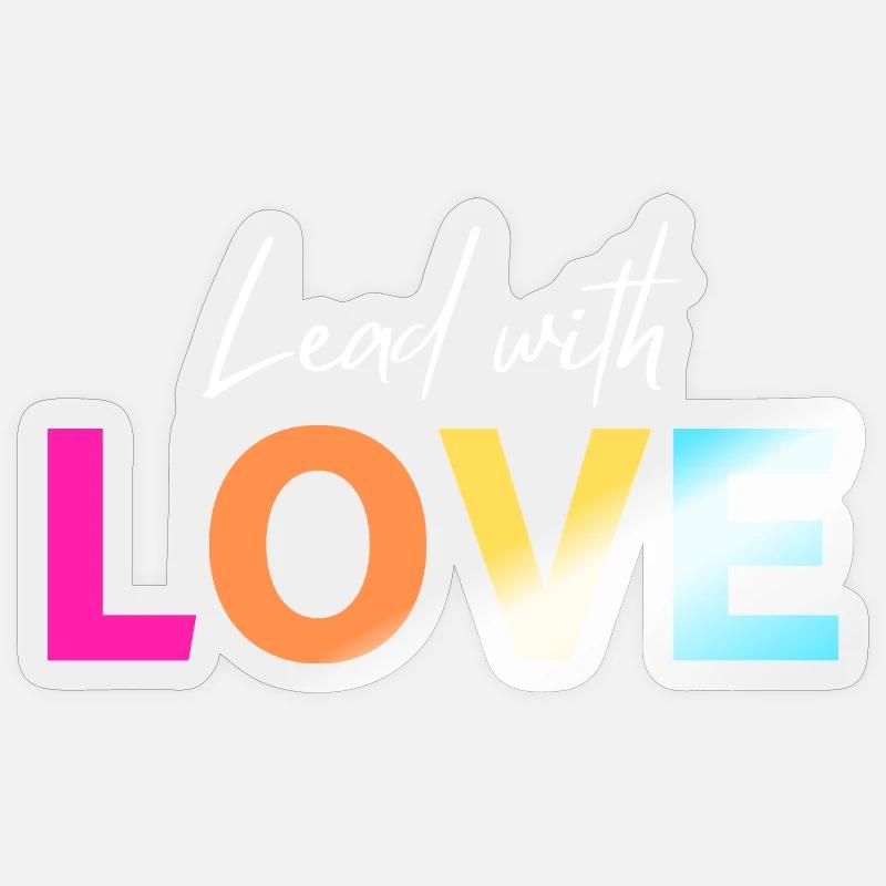 Commencez avec AMOUR - Sticker taille S (10 x 10 cm) - brillant transparent