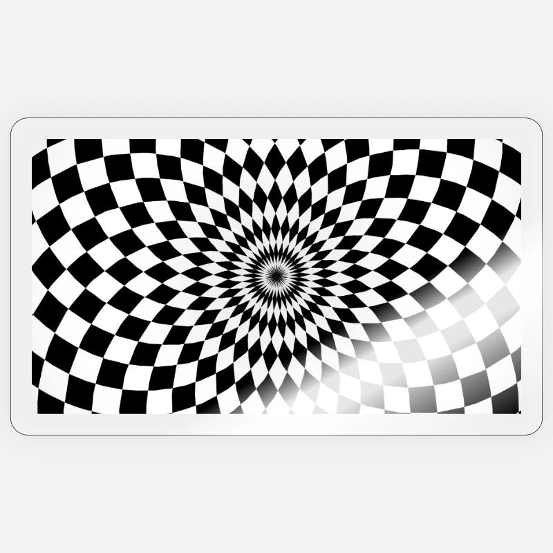 Optical Vortex Checker Illusion Sticker size S (10 x 10 cm)