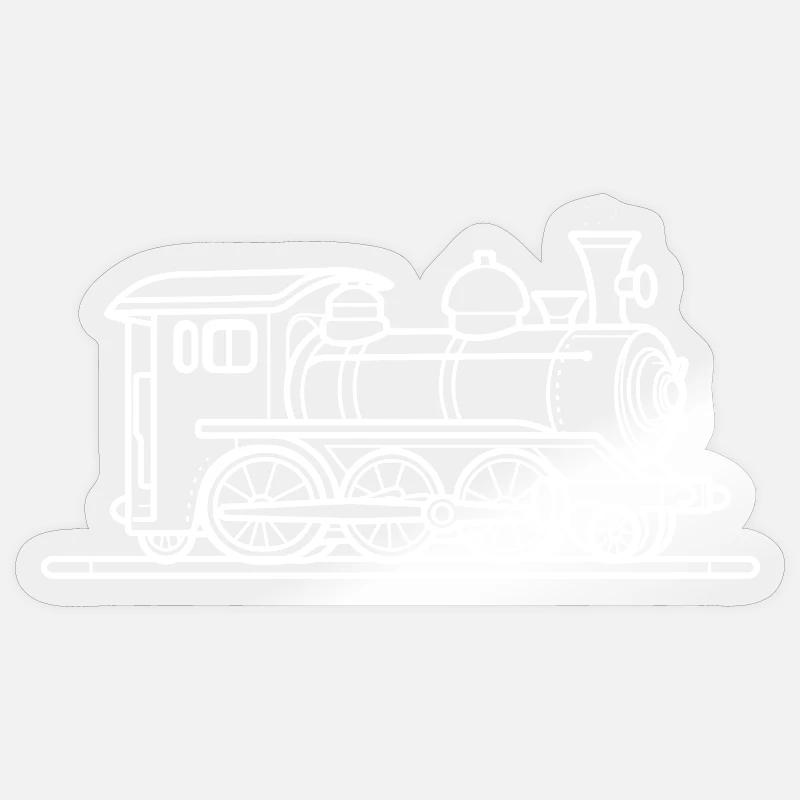 Dessin ferroviaire - Sticker taille S (10 x 10 cm) - brillant transparent