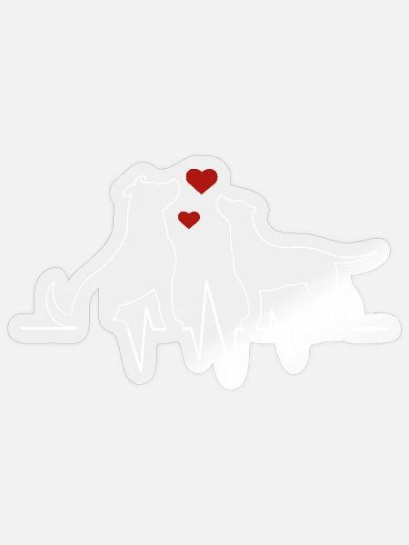 Hunde Herzschlag Geschenk für Hundeliebhaber Hund - Sticker Größe S (10 x 10 cm) - Transparent glänzend